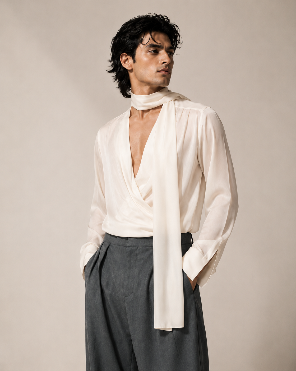 Draped Georgette Shirt — view 2